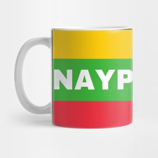 Naypyidaw City in Myanmar Flag Colors Mug